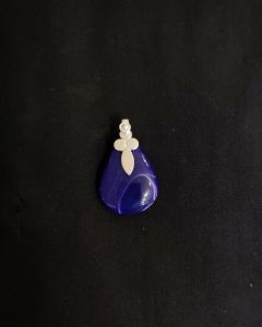 Natural Lace Agate Pendant,Teardrop,Purple