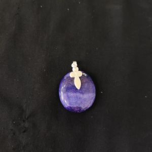 Natural Lace Agate Pendant,Round, MultiColour