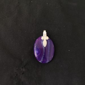 Natural Lace Agate Pendant,Round, MultiColour