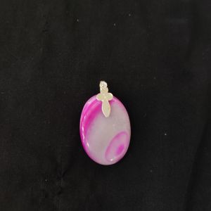Natural Lace Agate Pendant,Round, MultiColour