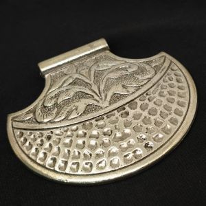 Antique Silver metal pendant, Arc Shape