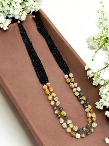 Agate nuggets with black hydro ( 20 inches)