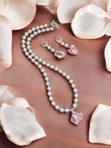 Swarovski replica Necklace with Mop Pendant , Pink