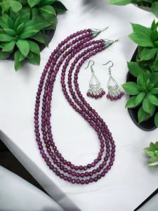 3 Layer Agate Necklaces,Amethyst