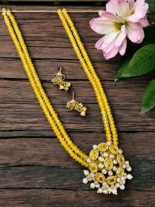 CZ Pendant  with Agate beads and matching CZ Earrings with Agate danglers