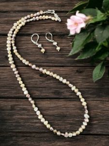  2 Layers Fresh water pearls Necklace , Pink