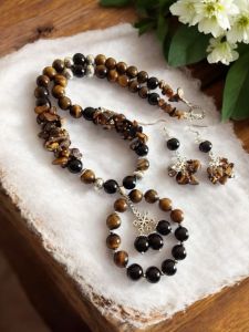 Natural gemstone Tiger Eye bead neckalce