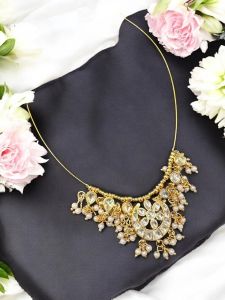 Invisible jadau necklace
