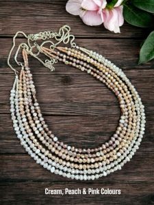  2 Layers Fresh water pearls Necklace , Pink