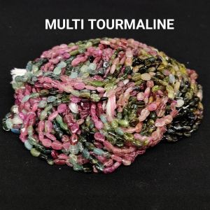 Natural Gemstone Beads, Oval, Multi Tourmaline