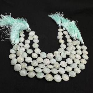 Natural Gemstone Bead, 10mm, Amazonite, Flat (Round)