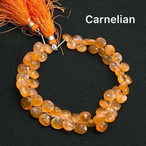 Natural Gemstone Bead, 7mm (Carnelian) Pear Shape
