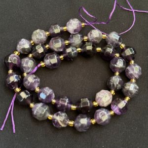 Natural Gemstone Beads, 10mm, Hexagon Shape, Amethyst