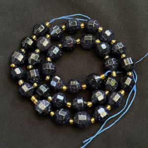 Natural Gemstone Beads, 10mm, Hexagon Shape, Sandstone Blue
