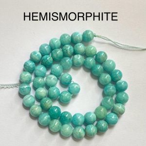 Natural Gemstone Beads, 8mm, Round, Hemismorphite