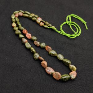 Graduated Natural Gemstones Beads, 7mm To 15mm, Unakite