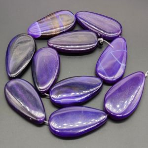 Natural Stone ,Flat Teardrop , (Royal Blue), Sold By 1 String