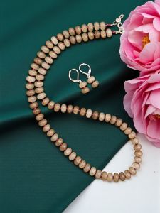 Glass Bead Rondelle Necklaces, Brown