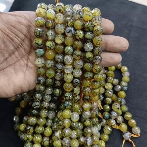Onyx Beads, 10mm, Round , Yellow and Black