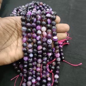 Onyx Beads, 10mm, Round , Purple and Black