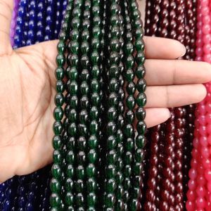 Gray Oval Glass Beads 8x11mm Mixed Shade Pack of 75 Pcs for Jewelry Making DIY Necklace Bracelet Craft Supplies Navrabeads