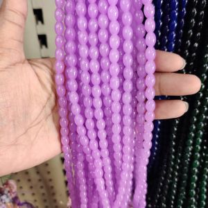 Navrabeads BlueOval Glass Beads 6X8mm for Jewelry Making 30 " approx 88 to 80 beads Smooth Finish DIY Necklace Bracelet Craft Supplies