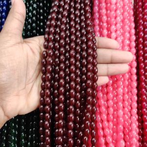 Gray Oval Glass Beads 8x11mm Mixed Shade Pack of 75 Pcs for Jewelry Making DIY Necklace Bracelet Craft Supplies Navrabeads