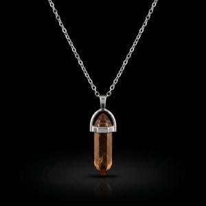 Navrabeads Orange Pencil Pendant Necklace for Women & Girls | Trendy Gen Z Aesthetic Statement Chain Jewellery for Daily Wear, Layering & Gifting