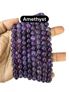 Natural Gemstone Beads, AAA Quality, Amethyst, 8mm