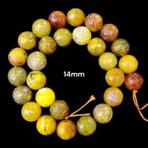 High Quality Natural Agate Beads, Yellow Shade, 14mm