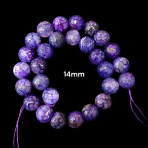 High Quality Natural Agate Beads, Violet, 14mm