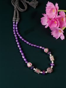 Victorian Beads Necklace with Violet Quartz Beads