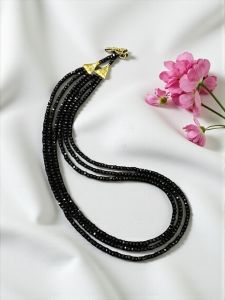 Black Agate Necklace, 3 Layers 