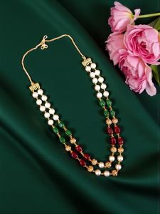 Hot seller : 100 necklaces sold every month : Two layer Pearls and Quartz necklace