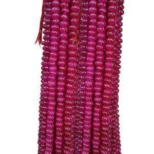 Quartz Pumpkin/Kharbuja Cut Beads – Ruby Pink| Commonly Called as Zed Stone Beads for Jewelry Making in India