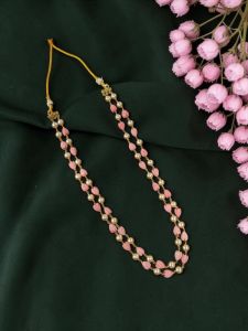 Navrabeads Tulip Necklace with Swarovski Pearl – 2 Layer Beaded Jewellery 20 Inch Elegant Pearl Necklace | Stylish Party, Festive & Wedding Wear for Women