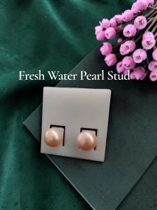 Fresh Water Pearl Stud, Pink 8mm