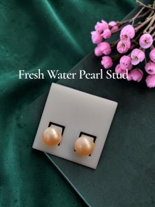 Fresh Water Pearl Stud, Peach 8mm