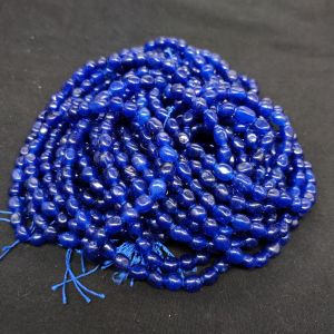 Natural Quartz Beads, (Oval), 7x9mm, Royal Blue