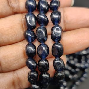 Natural Quartz Beads, (Oval), 7x9mm, Dark Blue