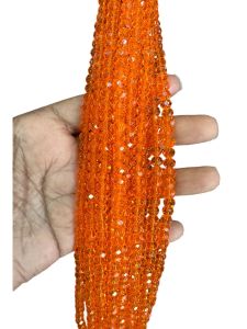 Glass Crystals, Rondelle, 6mm, Dark Orange