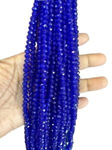 Glass Crystals, Rondelle, 6X4mm, Royal Blue(Dark)
