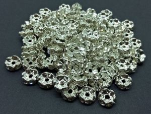Rhinestone Rondelle 8mm - Silver