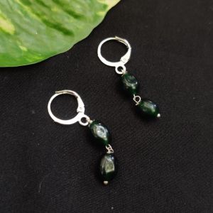 Dark Green Quartz Beads Earrings