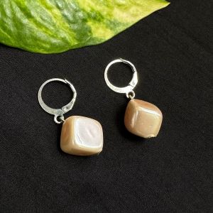 Shell Pearl Earrings - Nugget Shape