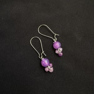 Hook Earrings With Purple Agate