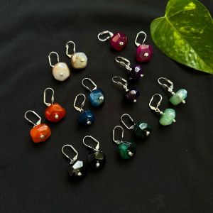 Agate Rondelle Earrings, Assorted, Pack Of 8 Pairs