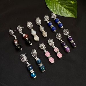 Onyx Earrings, Assorted, Pack Of 6 Pairs