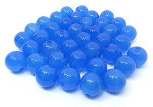 Resin Beads, 14mm, Peacock Blue, Sold by piece