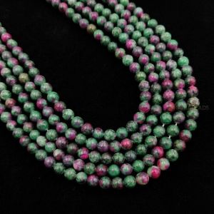 Navrabeads Ruby Zoisite Stone Beads 8mm – 15 Inch String | Approx. 40 Beads for Jewellery Making